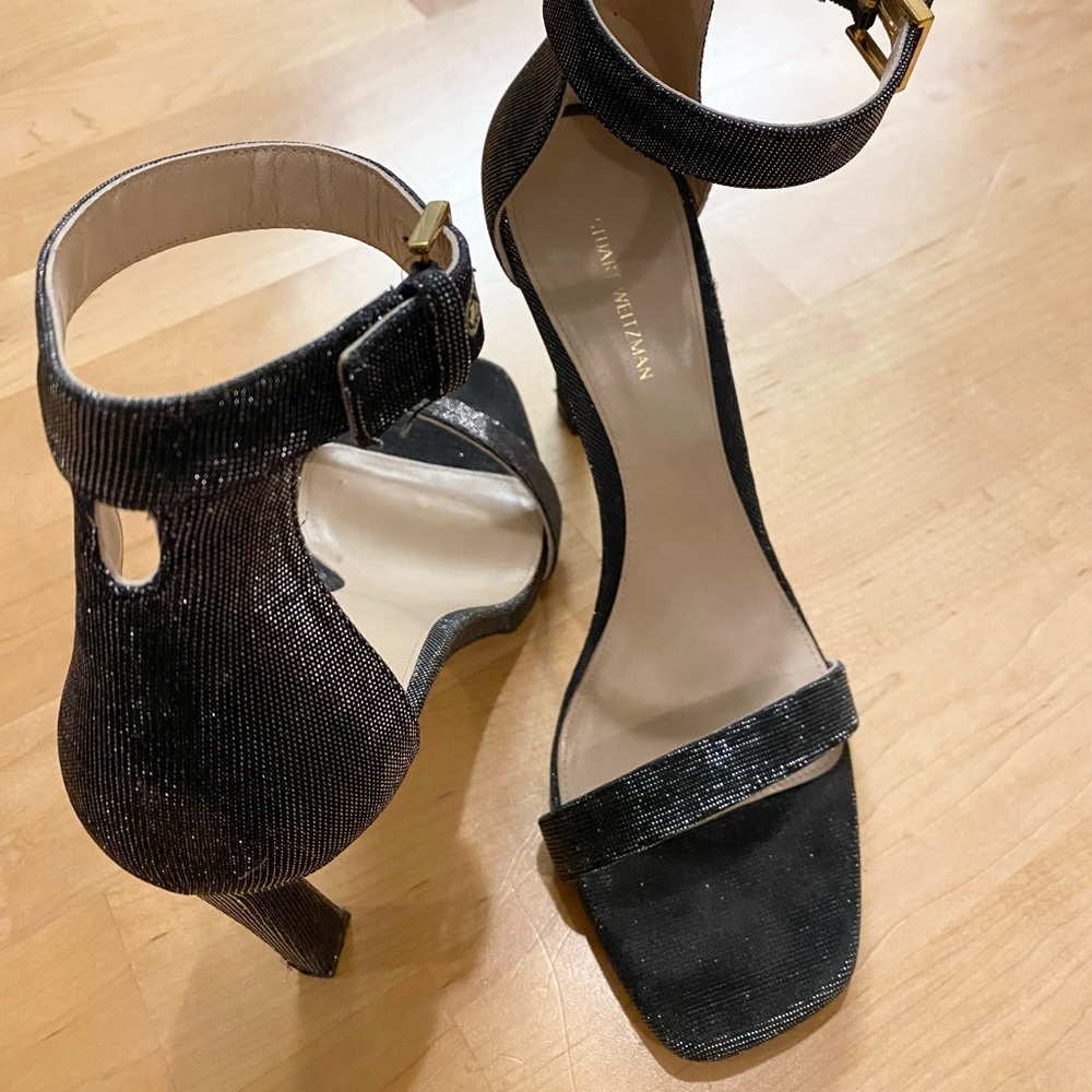 Stuart Weitzman Nudist Sparkly Heels